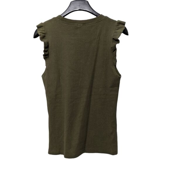 WISHLIST Ribbed Ruffle Tank Top L - Picture 3 of 5